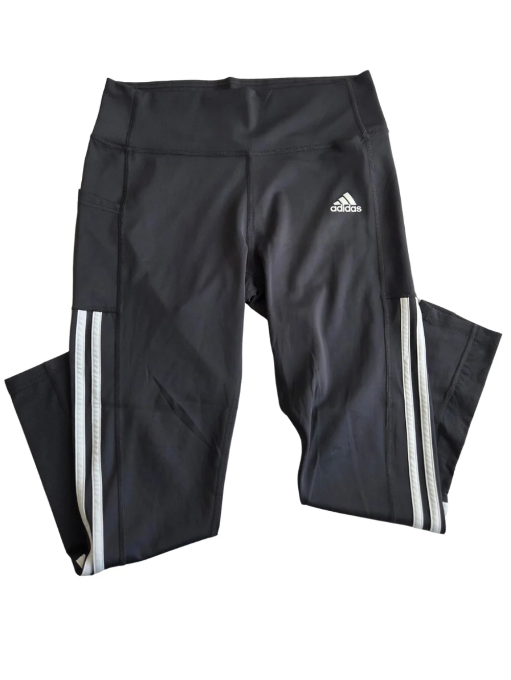 adidas Women's 3-Stripe Tight with Mesh Size L Gray - Picture 2 of 6